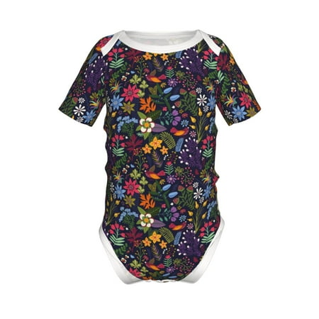 

Gaeub Flowers And Birds Print Infant Climbing Onesie Toddler Outfit Newborn Baby Bodysuit Baby Boy Girl Clothes -6 Months