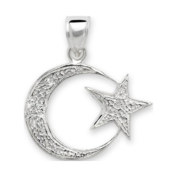Better Jewelry .925 Sterling Silver Crescent Moon & Star Pendant
