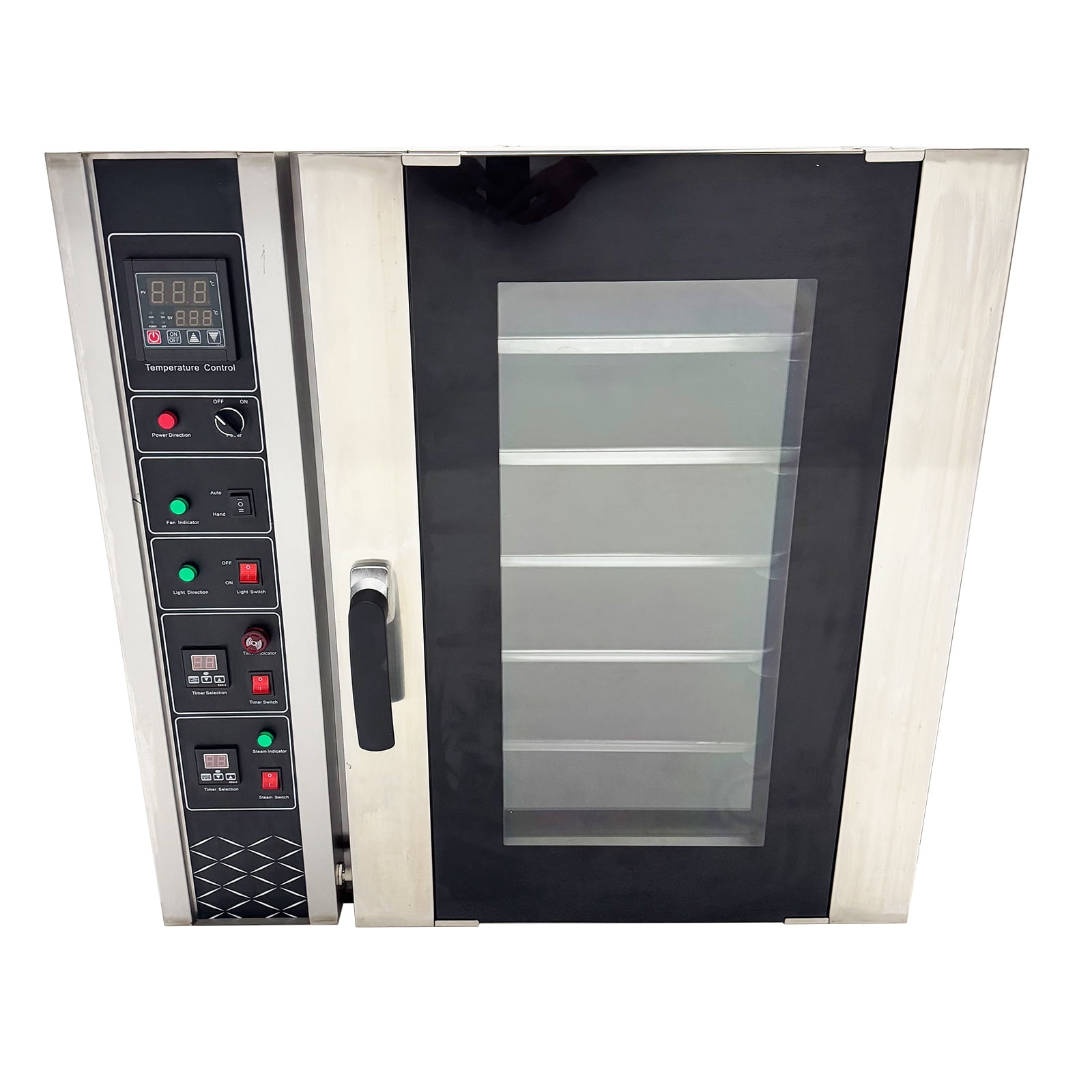 Countertop Electric Steam Convection Oven Hot Air Circulation System Stainless Steel with 5 Trays 220V 3PH