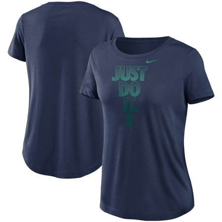 Women's Nike Navy Seattle Mariners Just Do It Team Fade Essential Performance Tri-Blend T-Shirt