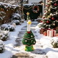 thumbnail image 5 of Sruoe Christmas Porch Goose Outfits, 23 Inch Christmas Tree‑Shaped Porch Goose Clothes, Candy Cane & Holly Decor Goose Clothes Dress for Lawn Yard Patio Party Decoration, 5 of 7