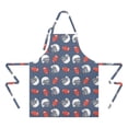 thumbnail image 2 of Blue Football Helmets and Balls Pattern Apron-Garden Aprons for Women with Pockets-Cotton Linen Waterproof Kitchen Cooking Gardening Aprons Adjustable for Kitchen,Cooking,BBQ and Salon 33x27 Inch, 2 of 7