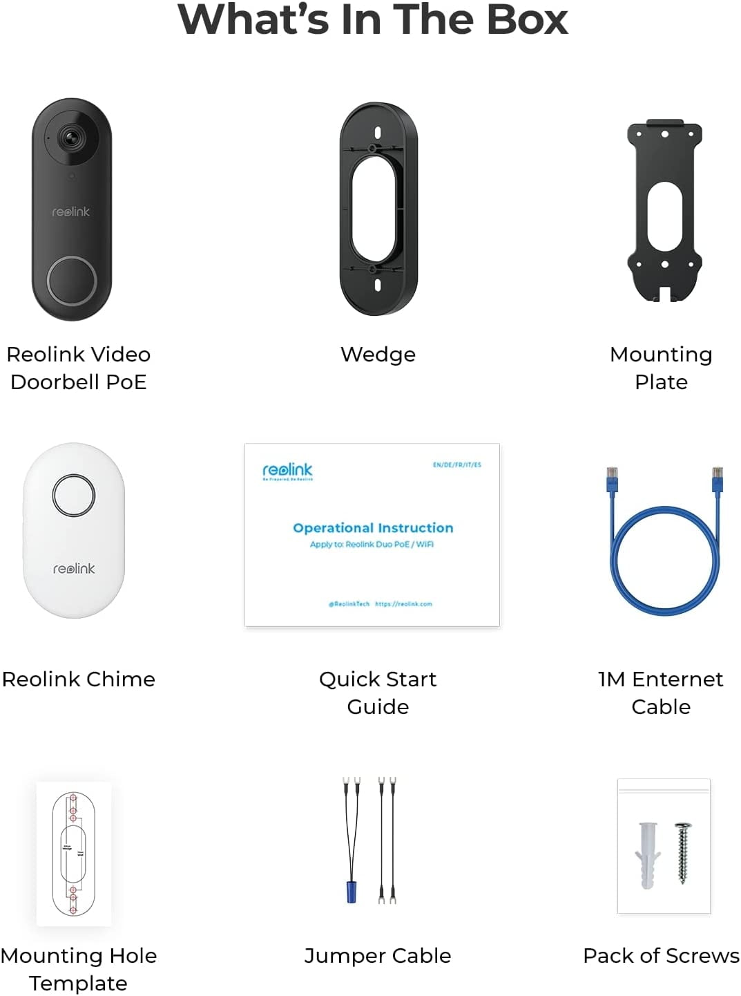 Reolink 2-Pack 5MP PoE Video Doorbell Camera with Chime, 180° Wide View, Smart Person Detection, Two-Way Audio, Night Vision, Local Storage, No Monthly Fee