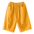 thumbnail image 4 of MDUKONU Linen Shorts for Women Resistant Loose Fit Stretchy Yellow XXL, 4 of 4