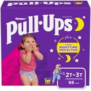 Pull-Ups Girls' Night-Time Training Pants, 2T-3T, 68 Ct
