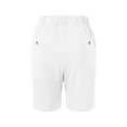 thumbnail image 6 of iHPH7 Bermuda Shorts for Women, Knee Length Shorts Women, Gauze Shorts for Women, Linen Clothing, Womens Shorts Casual, White XL, 6 of 6
