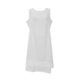 thumbnail image 4 of ClodeEU Women's Sleeveless Round Neck Dress,Casual Summer Tank Mini Vacation Sundress Dress White,Womens Plus XXL, 4 of 7