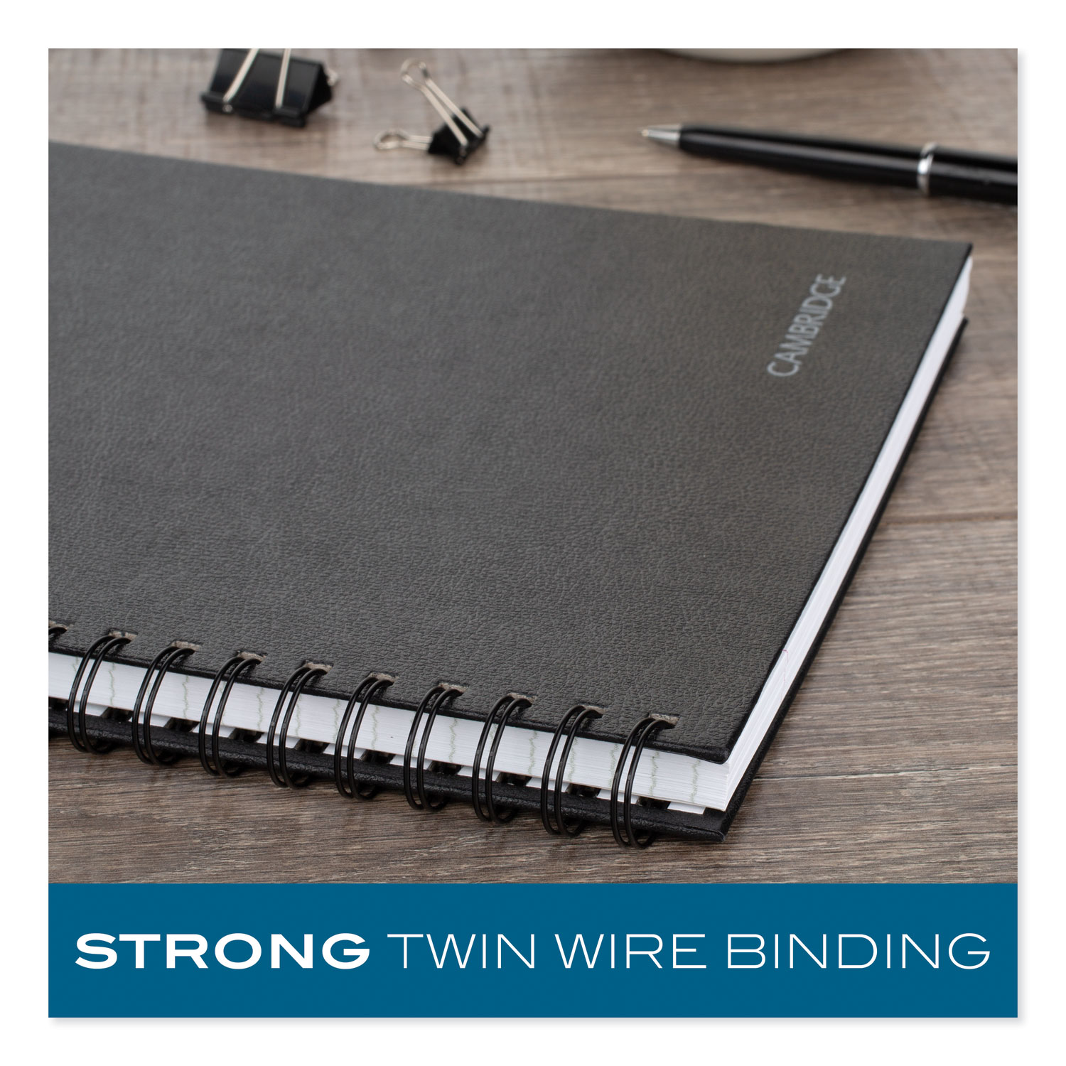 Mead Hardbound Notebook with Pocket, 1 Subject, Wide/Legal Rule, Black Cover, 11" x 8.5", 96 Sheets
