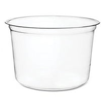 Vegware CF-DC-16 4.6 in. x 3 in. 16 oz. Compostable Plastic Round Deli Pots - Clear (500/Carton)