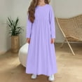 thumbnail image 5 of ATOGUTA Girls Maxi Dress Long Sleeve Casual Holiday Dress with Pockets Size 4T-14, Purple, 5 of 6