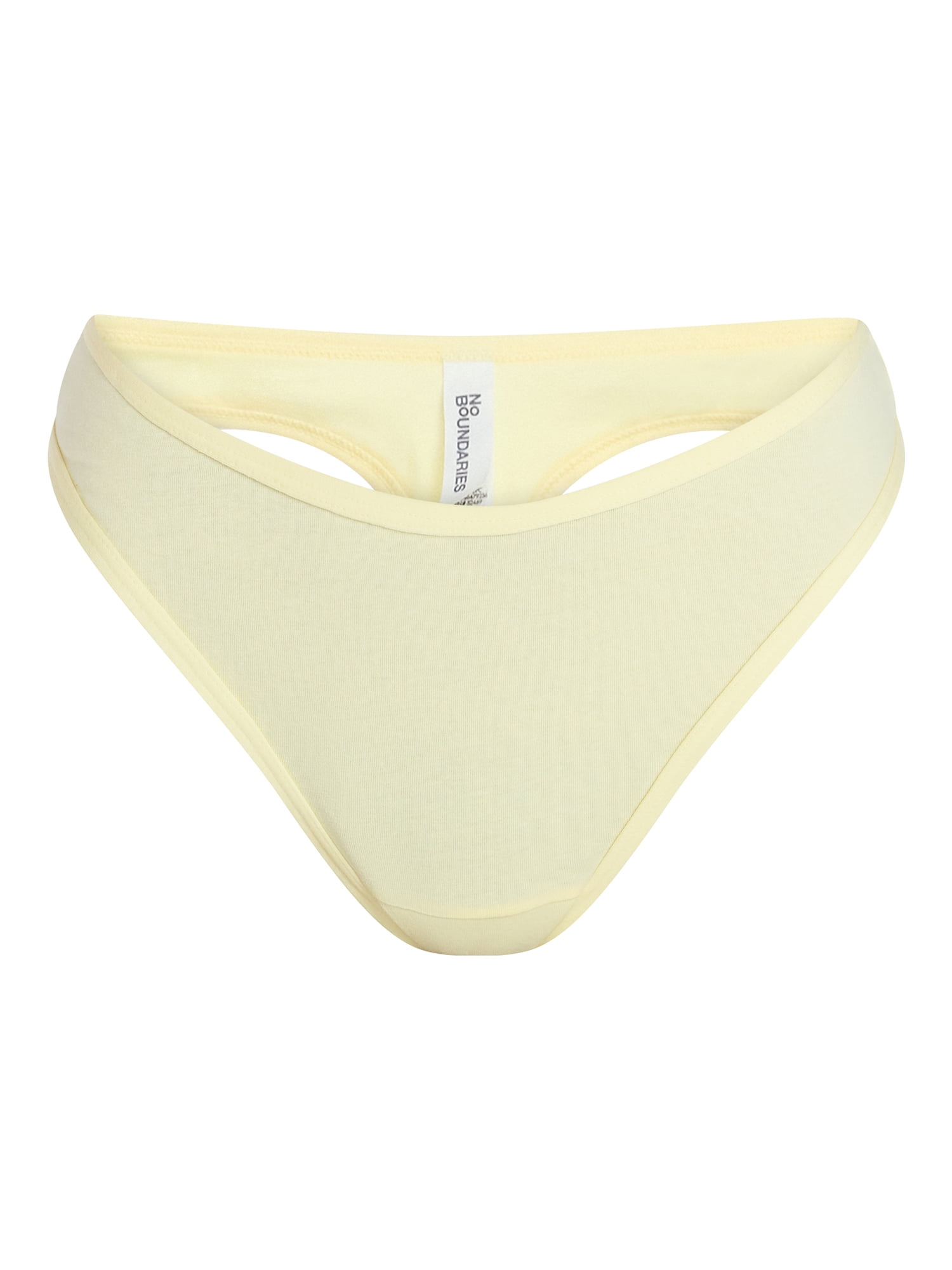No Boundaries Cotton Blend Hi Cut Thong Panties, Women's XS-XXXL