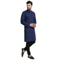 thumbnail image 3 of In-Sattva Men's Indian Banded Classic Collar Pure Cotton Long Kurta Tunic, 3 of 3