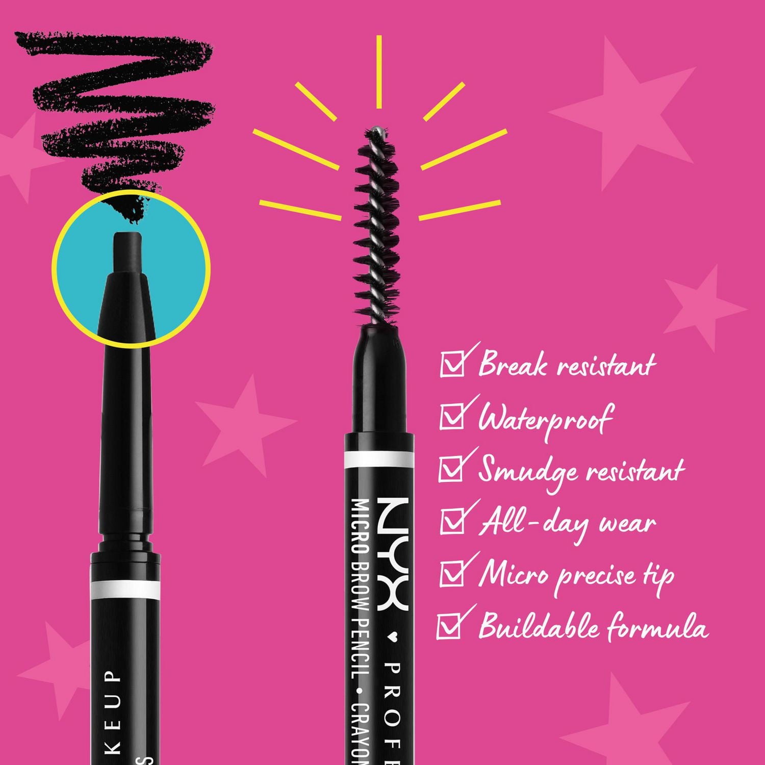 NYX PROFESSIONAL MAKEUP, Crayon à sourcils Micro, Crayon précis - TAUPE Crayon mécanique