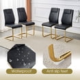 thumbnail image 3 of LUFTUT 71" Glass Dining Table Set for 8, Modern Dining Table with Gold Legs and 8 Faux Leather Chairs, Rectangular Dining Table for Kitchen and Dining Room, 3 of 9