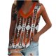 thumbnail image 1 of Blusa sin mangas con cuello en V para mujer de moda Camiseta con estampado retro étnico Tops sueltos Fridja qr5226, 1 of 8