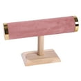 thumbnail image 4 of Escritorio de soporte de pantalla de pulsera de joyas con soporte de con base de madera Organizador de joyería de joyería de estante de almacenamiento Rosa, 4 of 8