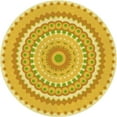 thumbnail image 1 of Ahgly Company Machine Washable Indoor Round Transitional Bold Yellow Area Rugs, 3' Round, 1 of 7
