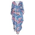 thumbnail image 4 of Xoenoiee Cherry Blossom Oil Painting Print Kaftan Dresses for Women Plus Size Lightweight Swimsuit Cover up Batwing Sleeve Mumu Dresses V-Neck Caftan Loungewear Beach Robe, 4 of 7