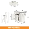 thumbnail image 4 of Craftian Kitchen Island with Wheels & Seating, Kitchen Island Cart with Drop Leaf & Storage, White, 4 of 8
