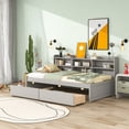 thumbnail image 2 of ARCTICSCORPION Kids 44.8" Built-in Bookshelves Bed Frame, Twin, 2 of 7