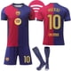 thumbnail image 1 of Barcelona Home Football Shirt Kids & Adults with Socks Messi No.10 2024-2025, 1 of 2