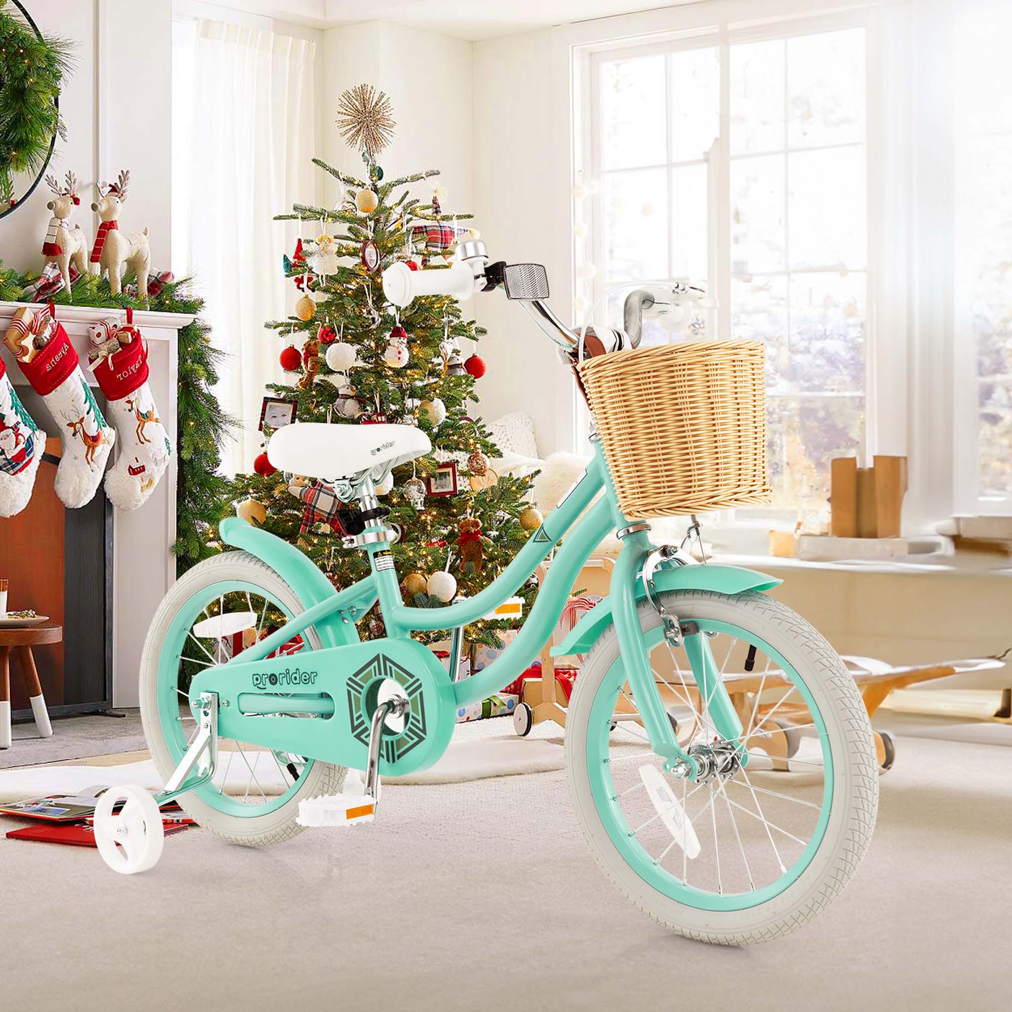 Costway 16-Inch Kids Bike with Training Wheels and Retro Basket photo 2