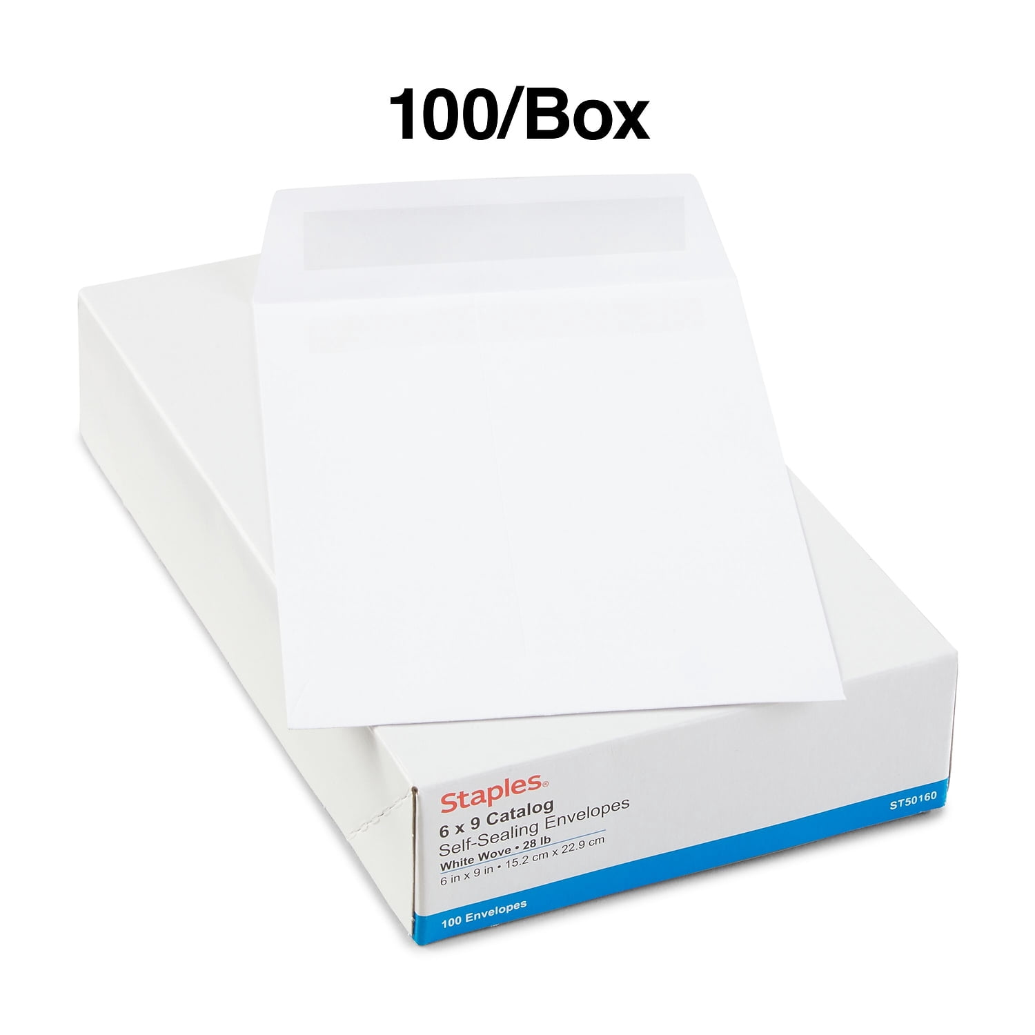 Staples Self-Sealing Wove Catalog Envelopes 6" by 9" White 100/BX SPL609121