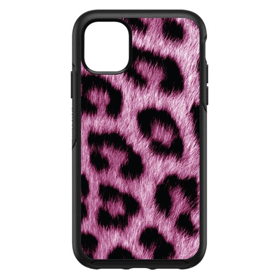 DistinctInk Custom SKIN / DECAL compatible with OtterBox Symmetry for iPhone 11 Pro MAX (6.5" Screen) - Pink Black Leopard Fur Skin Print