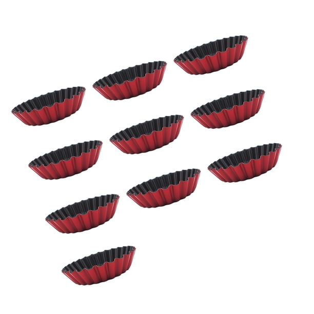 Billuyoard 10 piezas de acero al carbono, molde para tarta de huevo, repuesto resistente al calor, molde para pastelería, herramienta de moldeado, Herramientas y accesorios para hornear Tipo 1 Billuyoard HA084528-01