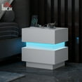 thumbnail image 2 of HOMCOM Table de Nuit Moderne avec Station de Recharge et Lumière DEL pour Chambre, 2 of 10