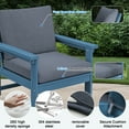 thumbnail image 3 of SERWALL Outdoor Patio Furniture Set, 6-Piece HDPE Outdoor Sofa Set Patio Conversation Set, Blue Frame with Grey Cushions, 3 of 6