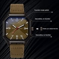 thumbnail image 6 of M Buder Men's Quartz Movement Leather Strap Stylish Retro Wristwatch for Daily Sports, Brown (10.04 inches / 25.5 cm), 6 of 9