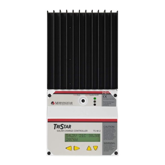 Morningstar Tristar 60A PWM Solar Charge Controller (TS-60M) - Solar Panel Regulator w/ Meter for 12/24/36/48V LA/Li Batteries, Load/Diversion Control, Data/Comms, FCC comp. 5 Yr. WTY, Designed in USA