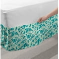 thumbnail image 2 of Teal Green Bed Skirt, Modern Tropical Pattern of Palm Trees in Polygonal Shapes Mosaic Art, Elastic Bedskirt Dust Ruffle Wrap Around for Bedding Decor, 4 Sizes, Almond Green and Teal, by Ambesonne, 2 of 2