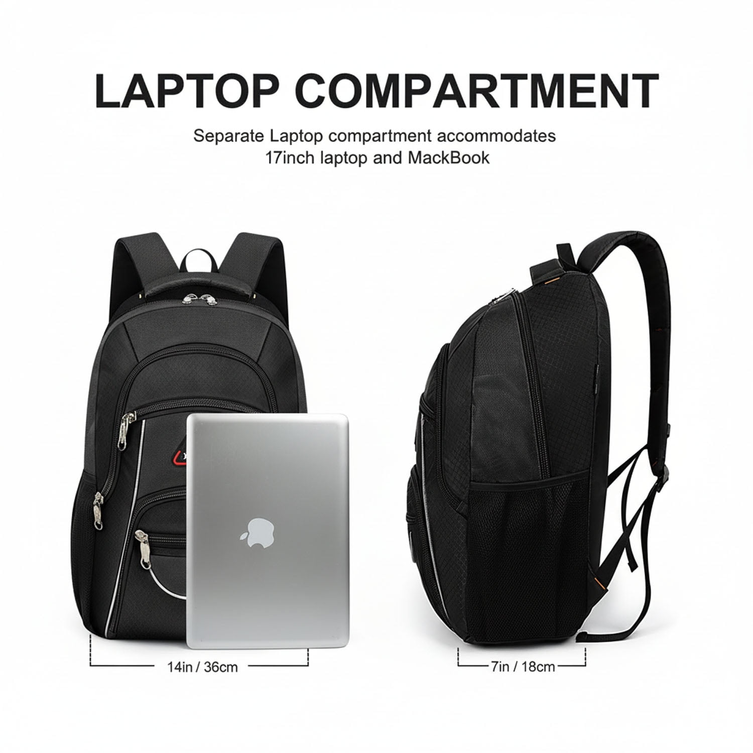 Extra Large Travel Backpack with Laptop Pocket,35L Lightweight Travel Work College School Bag for Men and Women,Black,06512