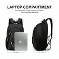 thumbnail image 6 of Extra Large Travel Backpack with Laptop Pocket,35L Lightweight Travel Work College School Bag for Men and Women,Black,06512, 6 of 9