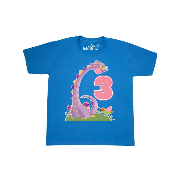 3rd Birthday Dragon 3 Year Old Girl Youth T-Shirt - Walmart.com ...