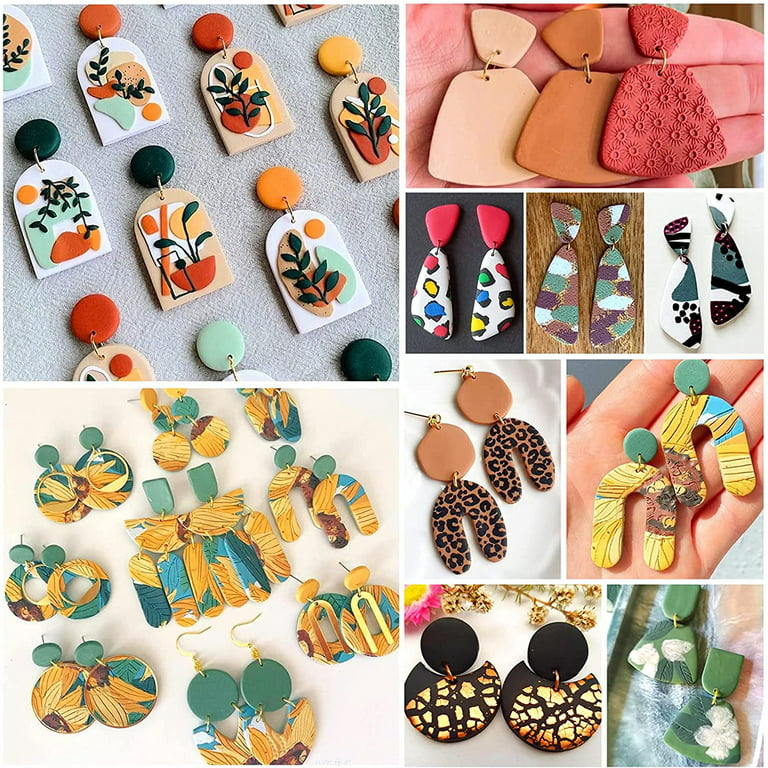 TAINSKY tainsky polymer clay cutters set, 25 shapes clay earring cutters  with 145 earrings accessories for polymer clay jewelry makin
