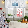 thumbnail image 5 of Blue Christmas Trees Curtain Valances for Windows, Kitchen Valance Window Treatments Panel 2 Pack, Navy Winter Snowflakes Checkered Rod Pocket Short Curtains for Bathroom Bedroom 60 x 18 Inch, 5 of 8
