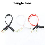3 Packs Headphone Splitter, SourceTon Flat Cable Headset Splitter Cable 3.5mm Female to 2 Male Compatible with PC