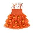 thumbnail image 3 of Wilark Toddler Girls Halloween Dresses Spaghetti Strap Square Neck Cute Trendy Lightweight Festival Party Dresses Orange 2 T, 3 of 9