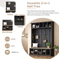 thumbnail image 2 of 78''H Hall Tree with Wide Storage Seating Bench, Entryway Shoe Cabinet with 13 Compartments,Coat Rack with 6 Hooks for Mudroom,Living room,Black, 2 of 9