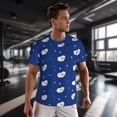 thumbnail image 3 of Wukai Moon Lamb Print Men's Short-Sleeved Mesh T-Shirt,Quick-Dry Short Sleeve Workout T-Shirt-XX-Large, 3 of 8