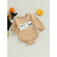 thumbnail image 3 of Bagilaanoe Newborn Baby Girl Halloween Romper Sweatshirt Long Sleeve Bodysuits Print Pullover 3M 6M 12M 18M Infant Casual Tee Tops, 3 of 8