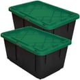 thumbnail image 1 of Caja de Plástico VentDepot BoxUpGreen 2Pzas 102 Lt 77x52x38cm Apilable Polietileno Negro/Verde, 1 of 1