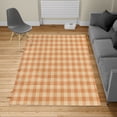 thumbnail image 2 of Plaid Turkish Area Rug, Lumberjack Fashion Buffalo Checks Pattern Retro Style Grid Composition, Carpet for Living Room Decor with Distressed Look, 5.2' X 7.6', Beige and Persian Orange, by Ambesonne, 2 of 4