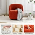 thumbnail image 5 of Swivel Barrel Chair, 360 Degree Swivel Small Single Sofa with Wooden Frame and Upholstered, Modern Round Accent Armchairs for Indoor, Living Room, Dining Room, Bedroom, Shopping Mall, Orange, 5 of 8