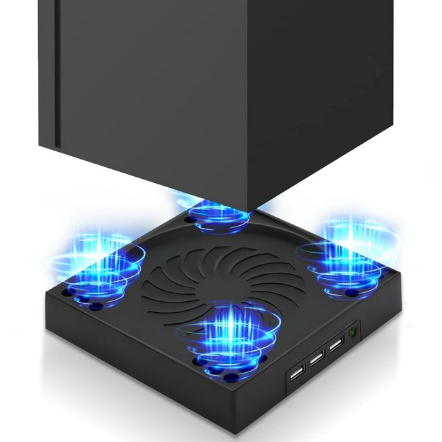 DEBGFS Vertical Cooling Stand for Xbox Series X Console with 2 Turbo Cooling Fans 3 USB Hubs Ports 3 Levels Adjustable Fans Speed LED Indicators USB Cable,none,none