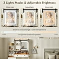 thumbnail image 6 of Mvvte Farmhouse Women Vanity Desk with Sliding Mirror and Lights, Rustic Big Makeup Table with Charging Station, Drawers, Cabinets, and Adjustable Shelves for Bedroom (White & Brown), 6 of 7