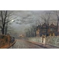 thumbnail image 3 of Grimshaw, John Atkinson 14x10 Black Modern Framed Museum Art Print Titled - Old English House, Moonlight After Rain, 3 of 5